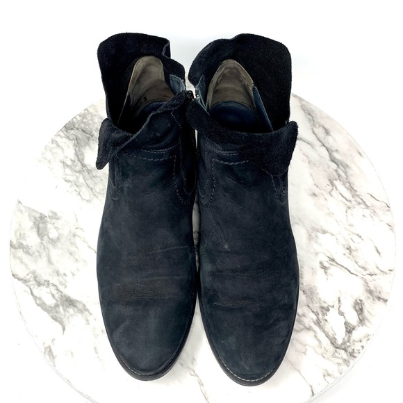 Paul Green Pammela Nubuck Booties 6/8.5 Soft Edgy Classic Minimalist Moto Luxe - Picture 6 of 16